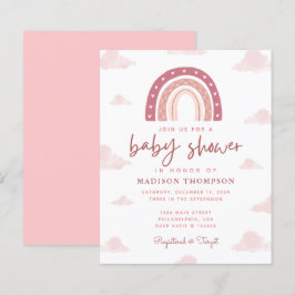 Budget Boho Pastel Pink Rainbow Baby shower