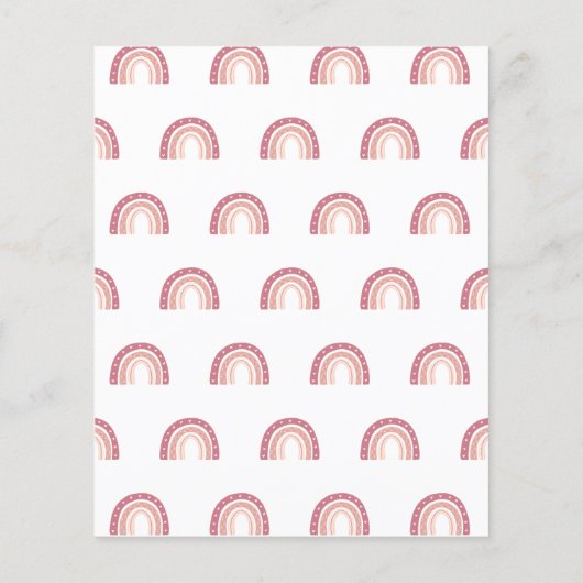 Budget Boho Pastel Pink Rainbow Clouds Baby shower (Achterkant)