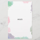 Budget Boho Pastel Waterverf Wedding Flyer (Achterkant)