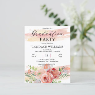 BUDGET Boho Peach Floral Afstudeerder Party inval