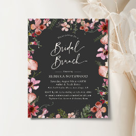 Budget Boho Peach Grey Bridal Brunch Uitnodiging