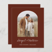 Budget Boho Photo Arch Save the Date Invitation (Voorkant / Achterkant)