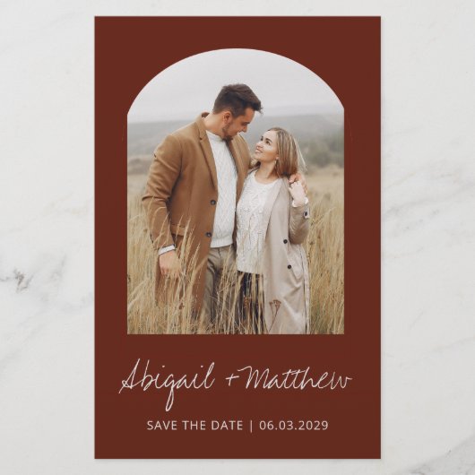 Budget Boho Photo Arch Save the Date Invitation (Voorkant)