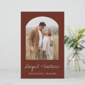 Budget Boho Photo Arch Save the Date Invitation (Staand voorkant)