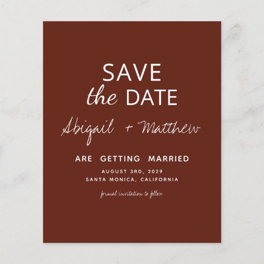 Budget Boho Photo Arch Save the Date Invitation F Flyer (Achterkant)