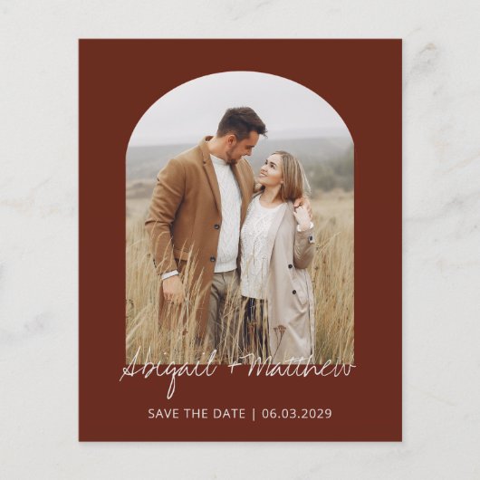 Budget Boho Photo Arch Save the Date Invitation F Flyer (Voorkant)