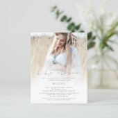 Budget Boho Photo Overlay Gold Script Baby shower (Staand voorkant)