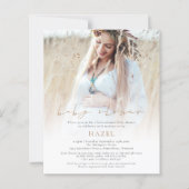 Budget Boho Photo Overlay Gold Script Baby shower (Voorkant)