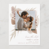 Budget Boho Photo Wedding Sla de datum op Aankondigingskaart (Voorkant)