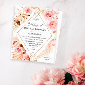 Budget Boho Pink & Beige Floral Gold Wedding