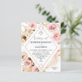 Budget Boho Pink & Beige Floral Gold Wedding (Staand voorkant)
