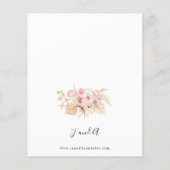 Budget Boho Pink & Beige Floral Gold Wedding Flyer (Achterkant)