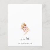 Budget Boho Pink & Beige Floral Pampas Wedding (Achterkant)