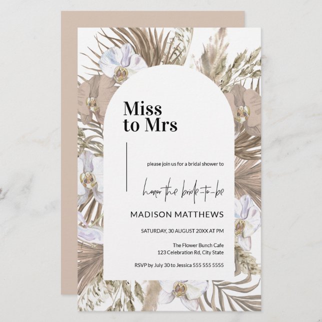 Budget Boho Pink Blush Vrijgezellenfeest Uitnodige (Voorkant / Achterkant)