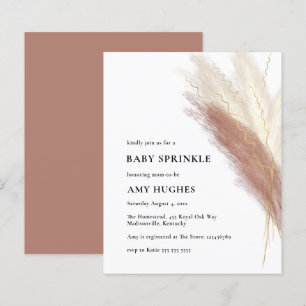 Budget Boho Pink Pampas Grass Baby Girl Sprinkle