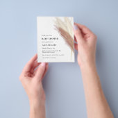 Budget Boho Pink Pampas Grass Baby shower Girl Flyer (Hand)