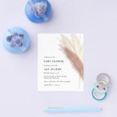 Budget Boho Pink Pampas Grass Baby shower Girl Flyer (Enkel)