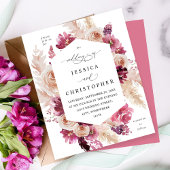 Budget Boho Pink Pampas Grass Floral Weddenroze