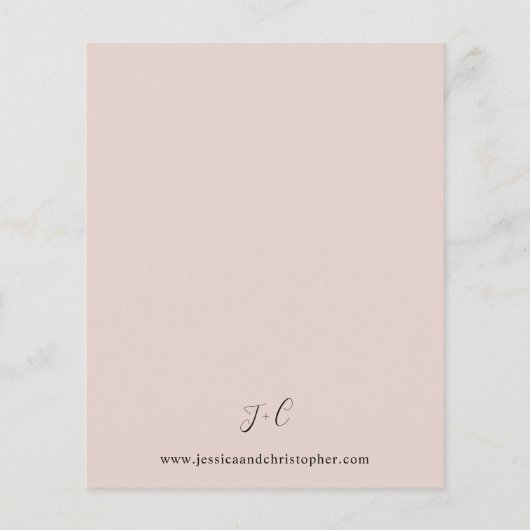 Budget Boho Pink Pampas Grass Floral Weddenschap (Achterkant)