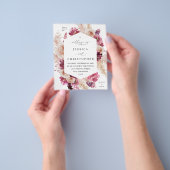 Budget Boho Pink Pampas Grass Floral Wedding Flyer (Hand)