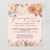 Budget Boho Pink Pumpkin Girl Baby shower Invite (Voorkant)