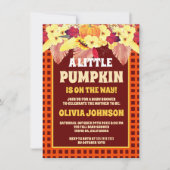 Budget Boho pompoen Sinaasappel geruite Baby showe Kaart (Voorkant)