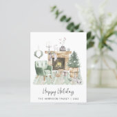 Budget Boho Prettige feestdagen kerstKaart (Staand voorkant)