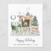 Budget Boho Prettige feestdagen kerstKaart (Voorkant)