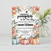 Budget Boho Pumpkin Baby shower Kaart (Staand voorkant)