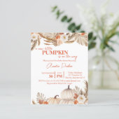 Budget Boho Pumpkin Baby shower uitnodiging (Staand voorkant)
