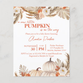 Budget Boho Pumpkin Baby shower uitnodiging