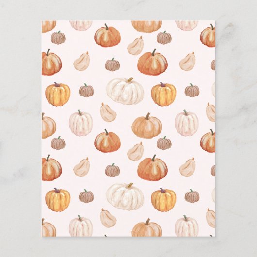 Budget Boho Pumpkin Girl Baby shower Uitnodiging (Achterkant)