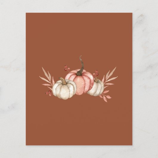 Budget Boho Pumpkin Girl Herfst Baby shower Invite (Achterkant)