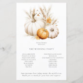 Budget Boho Pumpkins Pampas Trouwprogramma (Achterkant)