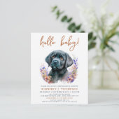 Budget Boho Puppy Dog Terracotta Baby shower Invit (Staand voorkant)