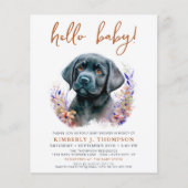 Budget Boho Puppy Dog Terracotta Baby shower Invit (Voorkant)