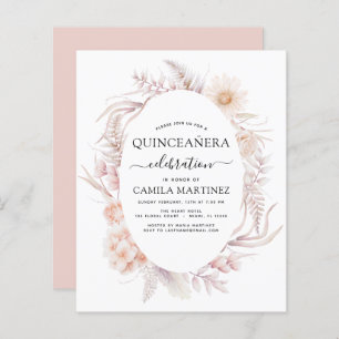 Budget Boho Quinceañera Dusty Pink15th Birthday