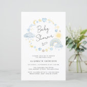 Budget Boho Rainbow Baby Shower Uitnodiging (Staand voorkant)