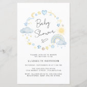 Budget Boho Rainbow Baby Shower Uitnodiging (Voorkant)