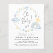 Budget Boho Rainbow Baby Shower Uitnodiging (Voorkant)