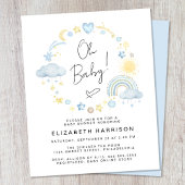 Budget Boho Rainbow Baby Shower Uitnodiging