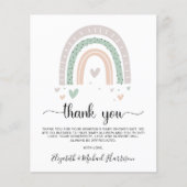Budget Boho Rainbow Sage Baby shower Dank u (Voorkant)