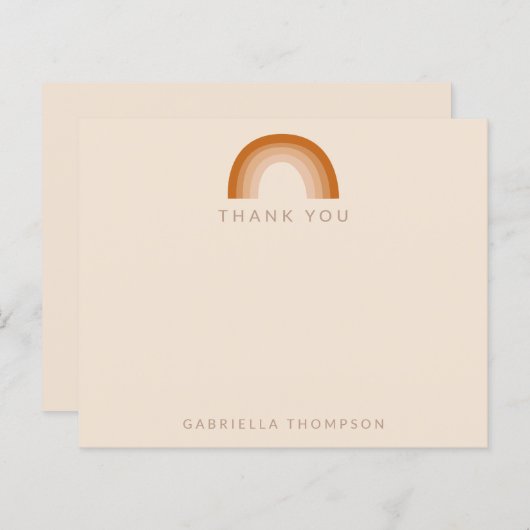 Budget Boho Rainbow Terracotta Custom Bedankt Kaar (Voorkant / Achterkant)