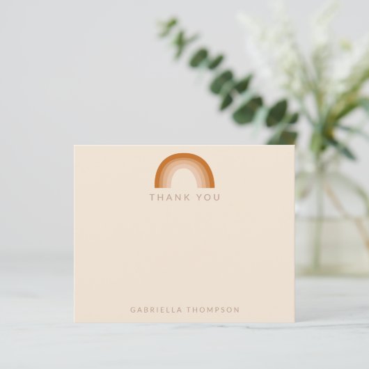 Budget Boho Rainbow Terracotta Custom Bedankt Kaar (Staand voorkant)