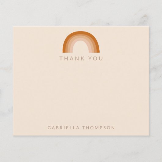 Budget Boho Rainbow Terracotta Custom Bedankt Kaar (Voorkant)