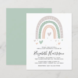 Budget Boho Rainbow Virtual Baby shower Uitnodigin