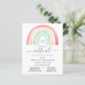 Budget Boho Rainbow Virtual Baby shower Uitnodigin (Staand voorkant)