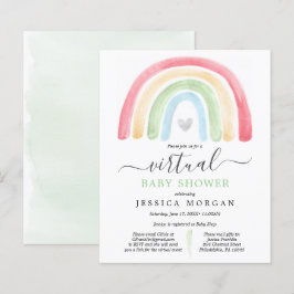 Budget Boho Rainbow Virtual Baby shower Uitnodigin
