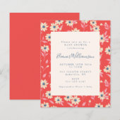 Budget Boho Red Blue Floral Baby shower (Voorkant / Achterkant)