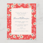 Budget Boho Red Blue Floral Baby shower (Voorkant)